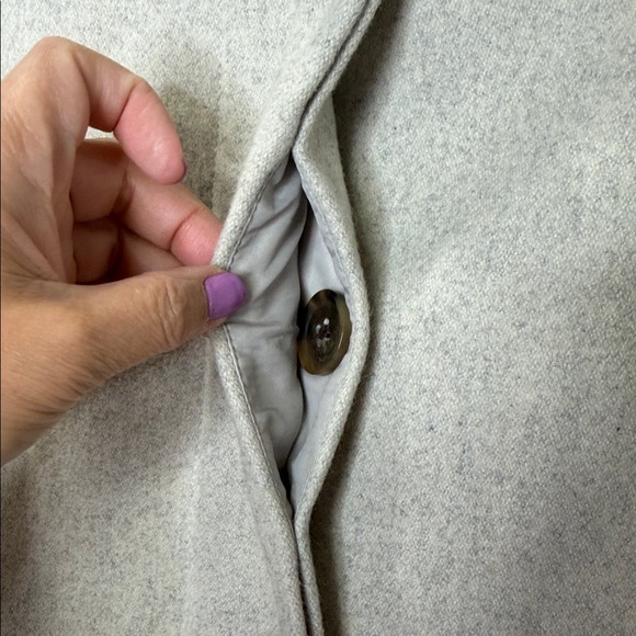 J. Crew Light Gray Pea Coat Button Closure Wool Jacket - Picture 8 of 8